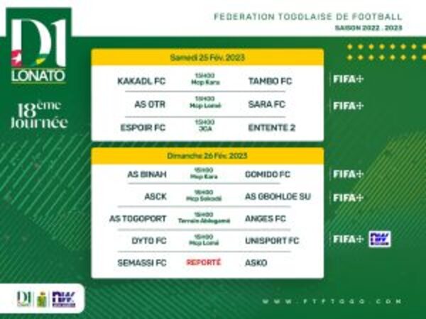D1 Lonato : Le programme de la 18ᵉ journée du championnat