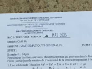 Bac 1 : L’épreuve de mathématiques fait encore des siennes (Photos)