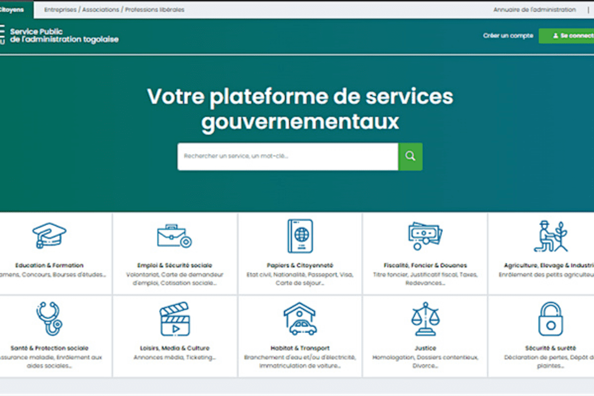 Portail du service Public au Togo : 101 730 demandes enregistrées en un an