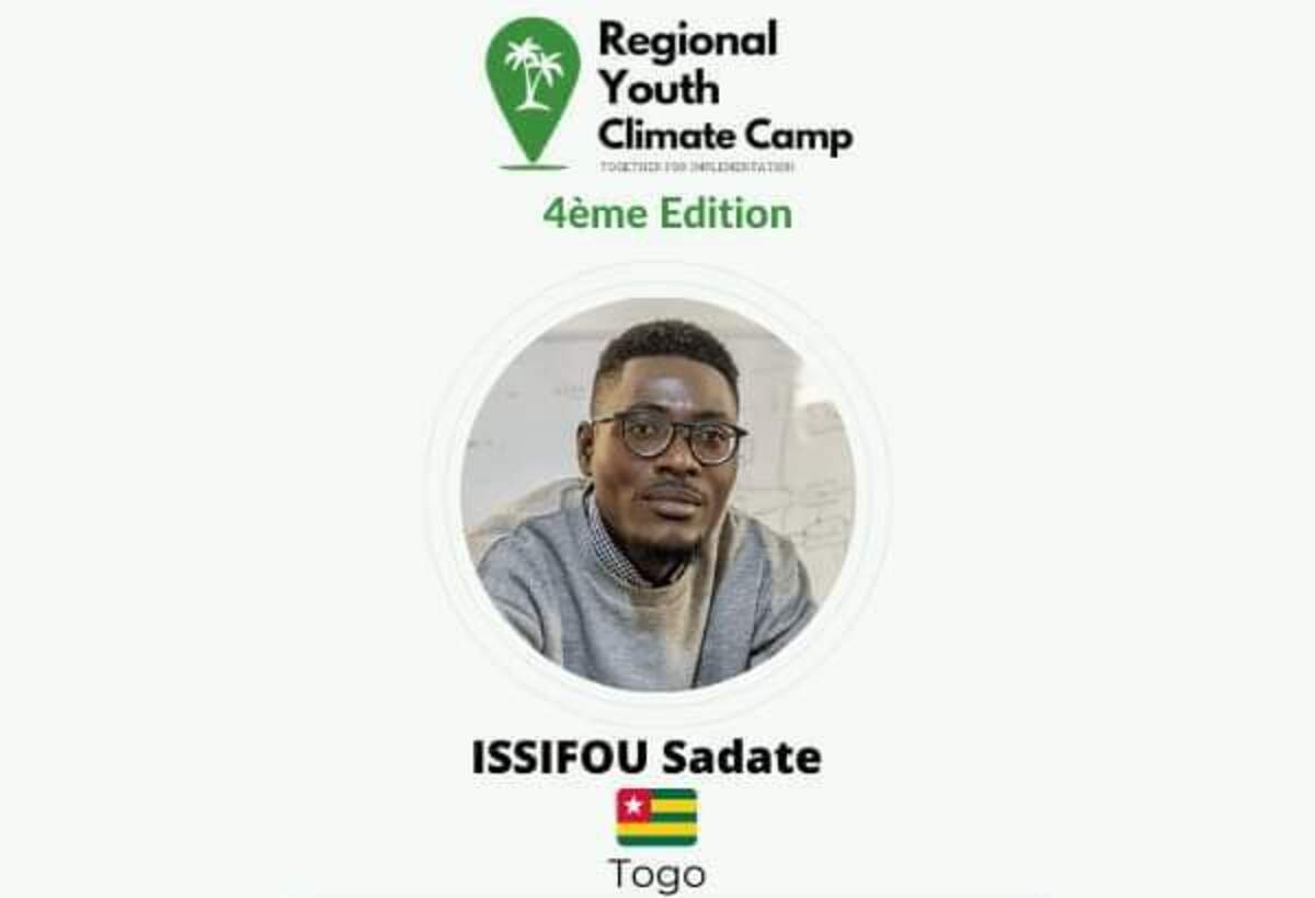 Camp Climat régional des jeunes : Sadate Issifou représente le Togo