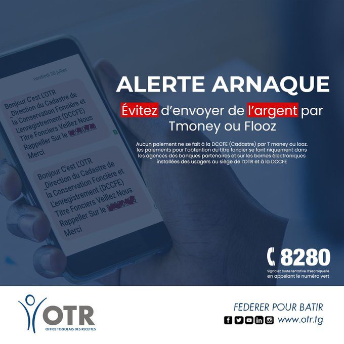 Alerte Arnaque : L'OTR met en garde contre les tentatives de fraude