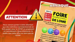 18ème Foire International de Lomé : Attention aux offres d'emploi fictives !