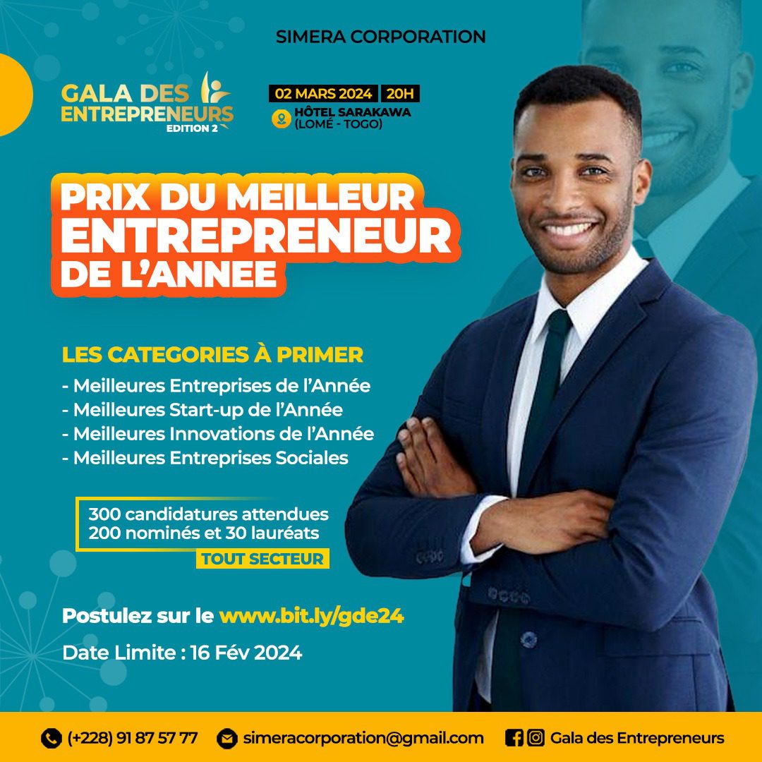 Concours du Prix du Meilleur Entrepreneur de l'Année