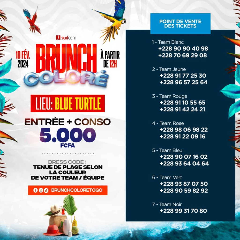 Brunch Coloré : Tout savoir sur le grand évènement de ce weekend à Lomé 1 image 28