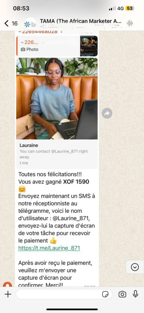 Côte d’Ivoire : Attention ! Arnaque aux "petits boulots" sur les réseaux sociaux 1 D337C161 7751 4DE6 9E4A 6E61E5AC9397