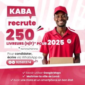 Kaba Delivery recrute 250 livreurs pour 2025