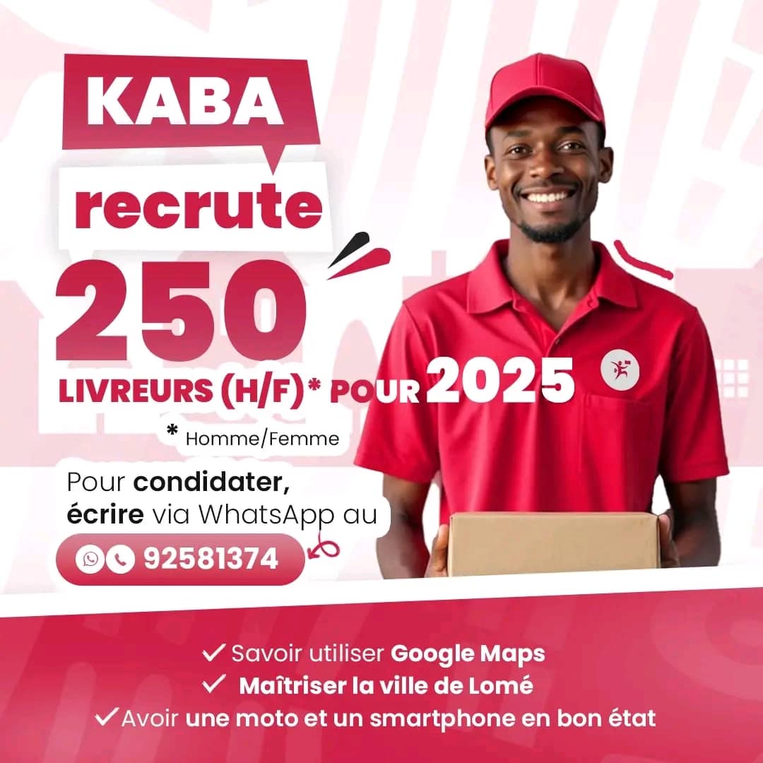 Kaba Delivery recrute 250 livreurs pour 2025