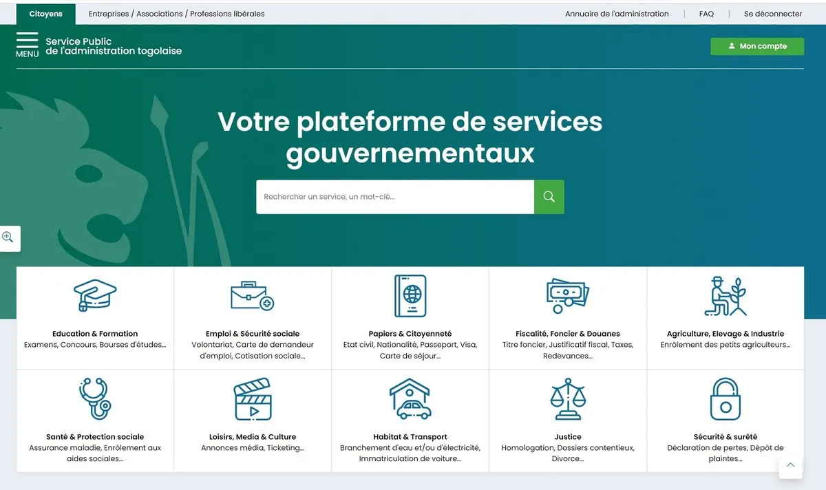 Digitalisation du Togo : Voici la liste des 59 services publics désormais en ligne