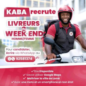 KABA DELIVERY recrute des livreurs (H/F) (week end)