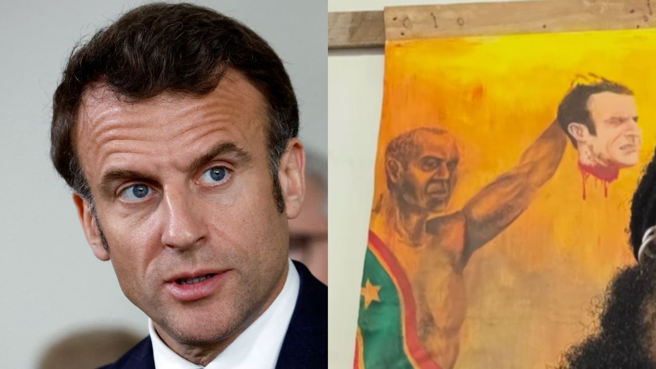 France : Décapité sur une œuvre d'art, Emmanuel Macron réagit