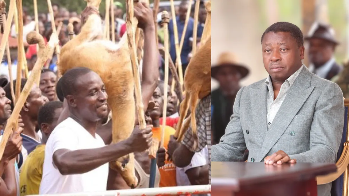 Togo : Le président Faure Gnassingbé assiste à la danse des chasseurs Pya