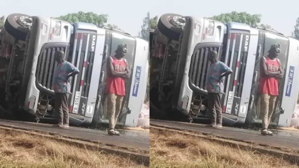 Togo : Un camion renversé paralyse la circulation sur la Route Nationale 1