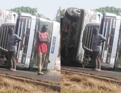 Togo : Un camion renversé paralyse la circulation sur la Route Nationale 1