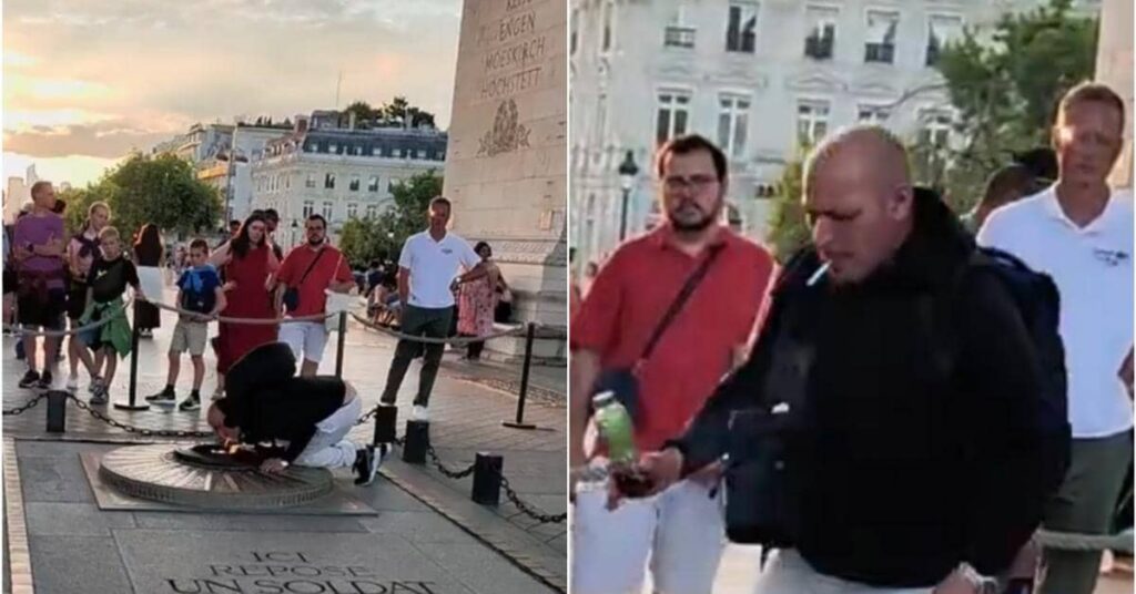 Scandale en France : un homme allume sa cigarette avec la flamme du Soldat inconnu (VIDEO)