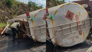 Togo : un camion-citerne renversé sème le chaos sur la route nationale n°1