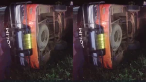 Nouvel accident sur la RN1 : un bus se renverse et fait sept blessés