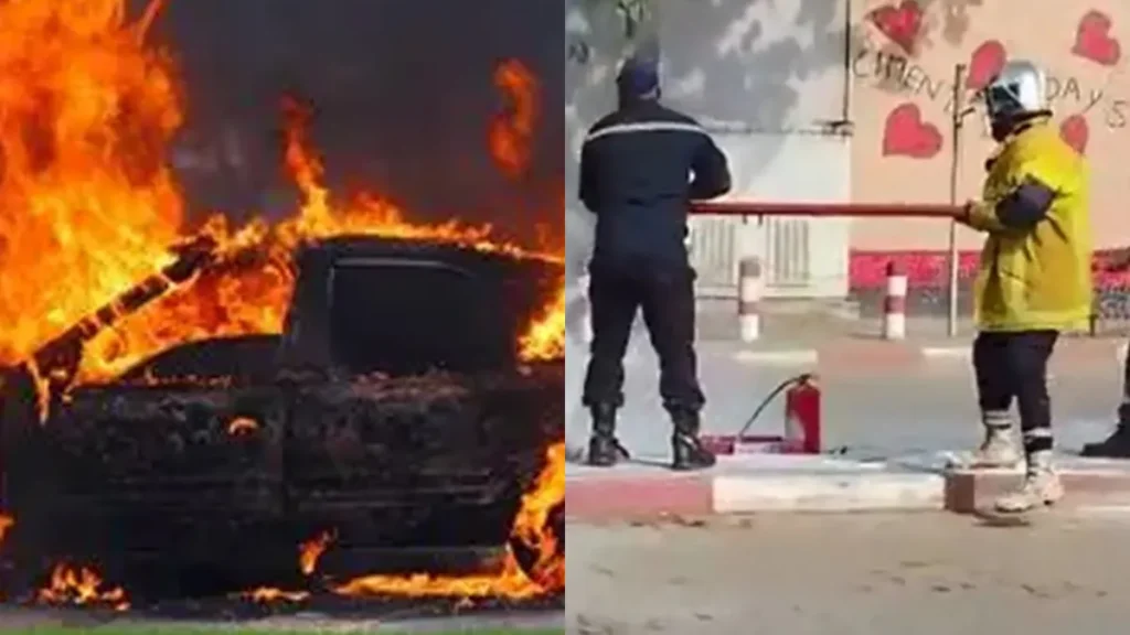 Incendie de voiture à Cimtogo : L'intervention des sapeurs-pompiers fait le buzz (VIDEO)