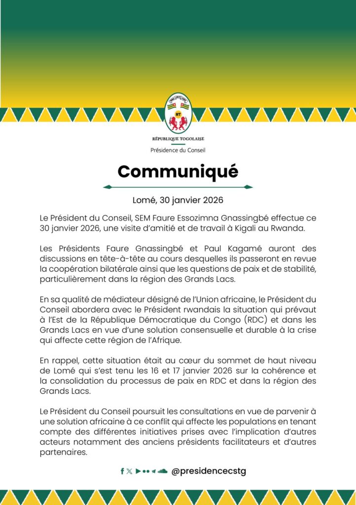 Togo / Rwanda : Faure Gnassingbé en visite de travail à Kigali 1 3279ee31 3e29 4b70 9c67 8b78d06e2e58