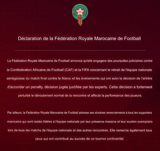 Finale de la CAN 2025 : le Maroc annonce des actions juridiques après la défaite 1 618337408 18554227318041805 8076712412537267022 n