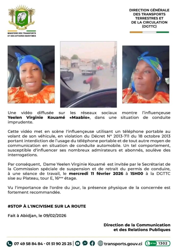 Côte d’Ivoire : l’influenceuse Maa Bio convoquée 