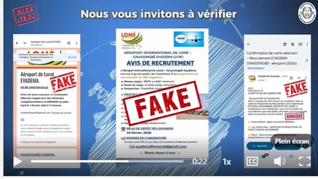 Alerte arnaque au Togo : une fausse offre de stage à l'aéroport fait rage