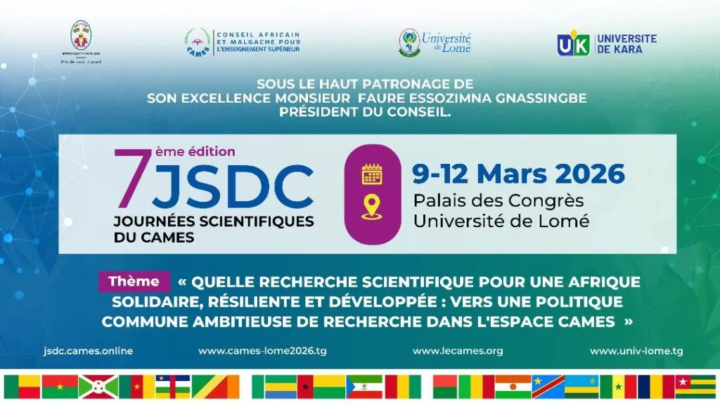 Enseignement supérieur : Lomé accueille la 7ᵉ édition des Journées scientifiques du CAMES